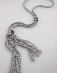 Crochet Tassel Lariat with adjustable connector
