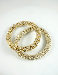 Gold:Silver faceted design and All Silver design Hand Crochet Roll On Bracelets