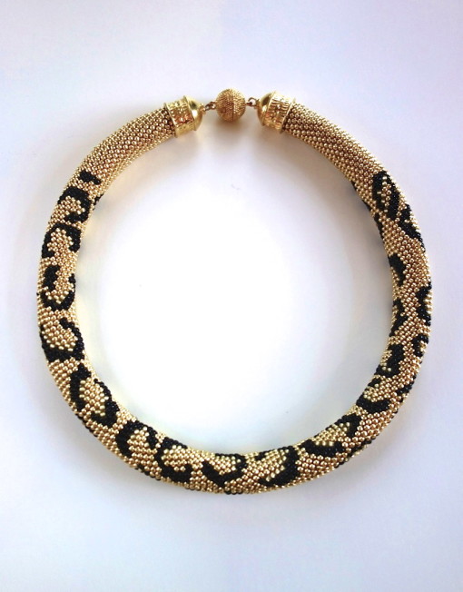 Hand Crochet Leopard Necklace